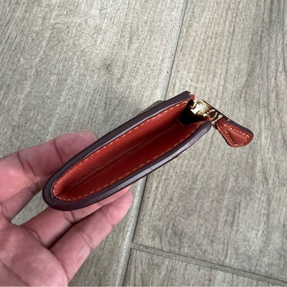 Coach Mini Skinny Id Case In Signature Canvas With Wild Strawberry Print - Picture 4 of 7